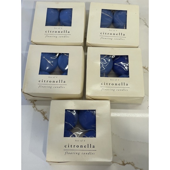 Pier 1 Citronella Floating Candles 4 Pack Blue Lot of 5 Packs New Old Stock